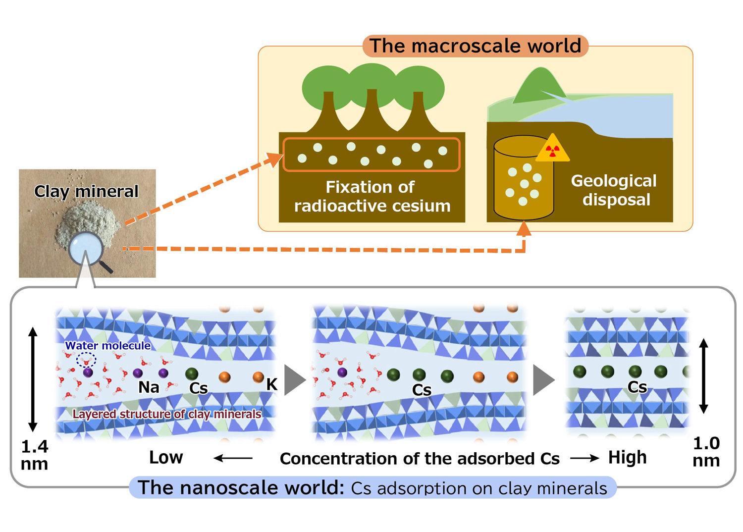 Fig.1 The role of clay minerals and their nanoscale structures