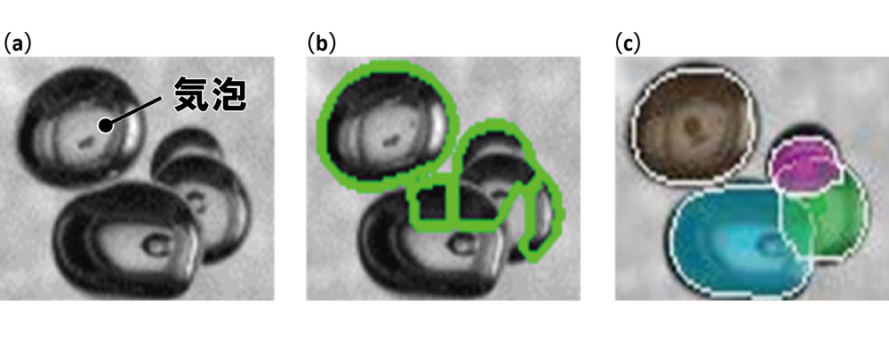 図1&emsp;重なった気泡の形状検出