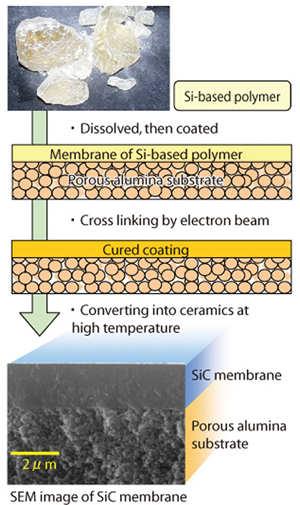 Fig.4-5 Fabrication process of silicon carbide (SiC) membrane 