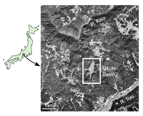 Fig.2-11 Location of the study area (Okute Basin, Mizunami City, Gifu Prefecture)