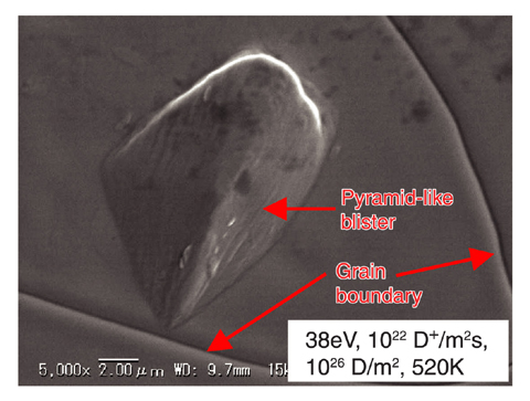 Fig.3-22 Pyramid-like blister on tungsten