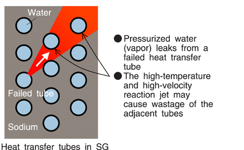Fig.1-21 Sodium-water reaction phenomena upon tube failure