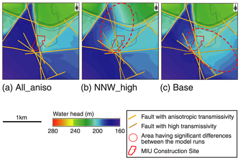 Fig.2-16 Hydraulic head distribution based on result of sensitivity analysis