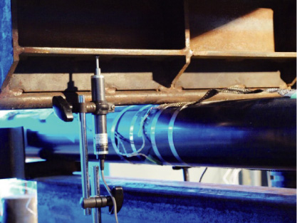 Fig.14-3　Attachment test and loading test of the FBG sensor on a mock-up pipe