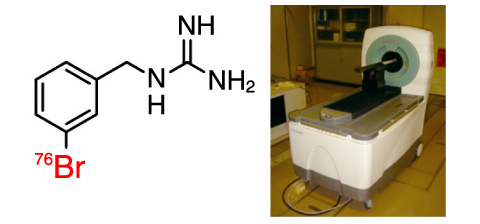 Fig.4-25　Chemical structure of 76Br-MBBG (left) and photo of a small-animal PET (right)