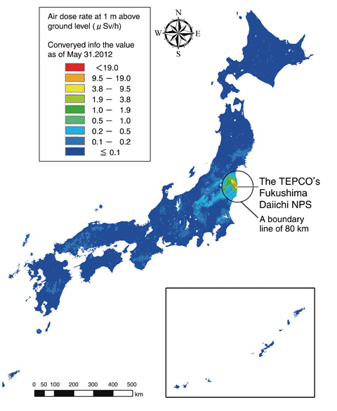 Fig.1-12　Radiation dose map for the whole of Japan