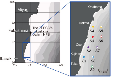 Fig.1-3　Sampling area and stations