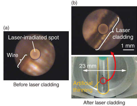 Fig.13-2　Laser cladding on wall of 1 in. tube