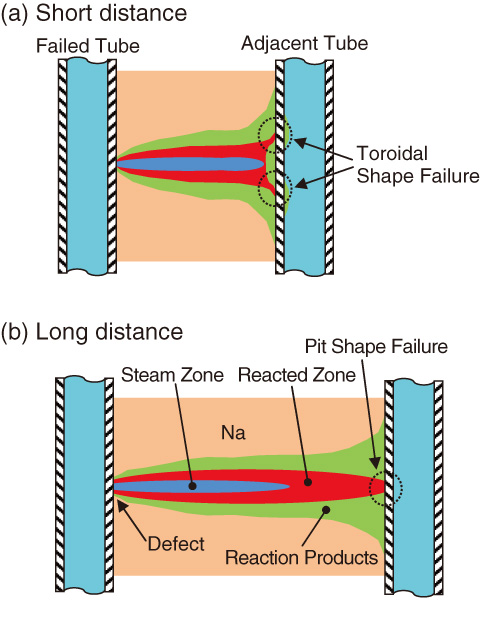 Fig.2-12　Na/water reaction jet and tube failure area