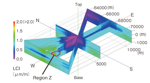 Fig.3-5　Contoured spatial distribution of LCI in the Toki granitic body