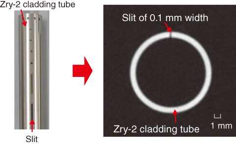 Fig.1-22　X-ray CT image of a zircalloy-2 cladding tube with a slit