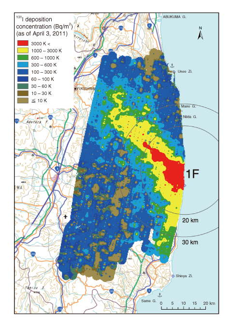 Fig.1-6　131I deposition distribution (as of April 3, 2011)