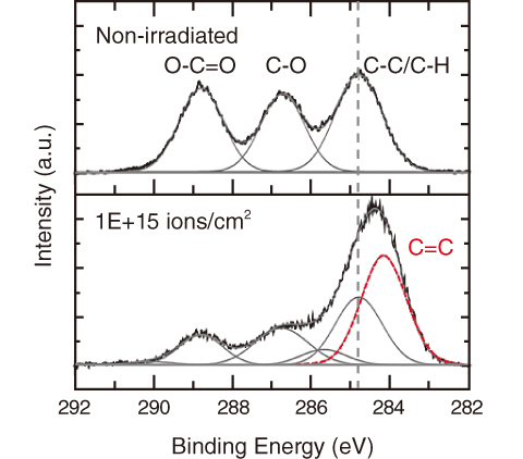 Fig.5-7　Chemical bonds on the fabricated bottom of poly (L-lactic acid) measured by X-ray photoelectron spectroscopy