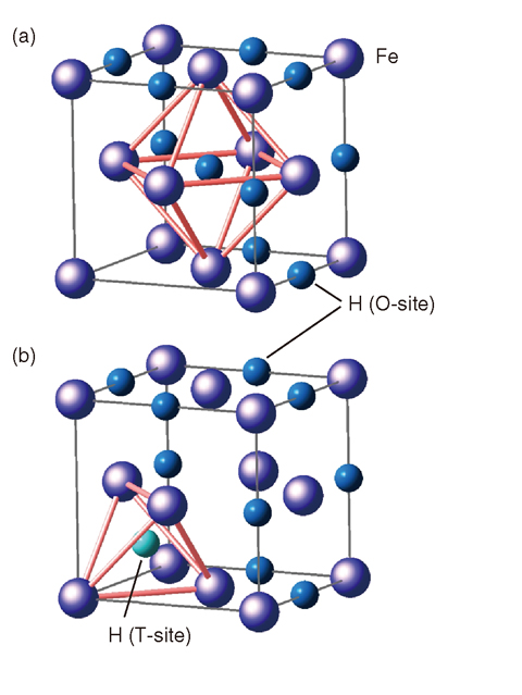 Fig.5-15 Structural models of FeDx with an fcc metal lattice