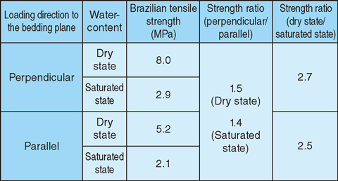 Table 8-3 Results of the Brazilian tension test