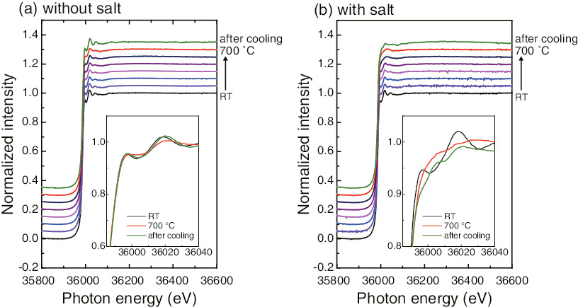 Fig.1-37  Cs K edge XAFS spectra of WB samples using synchrotron x-rays