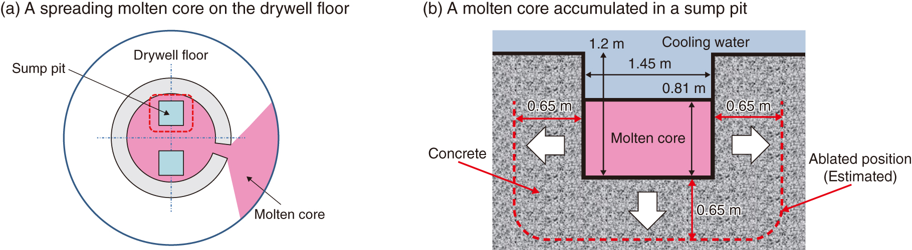 Fig.1-7  Image of a spreading molten core on the drywell floor of a containment vessel
