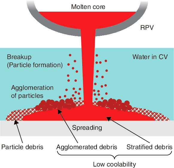 Fig.2-5  Behavior of a molten core slumping into water during a severe accident