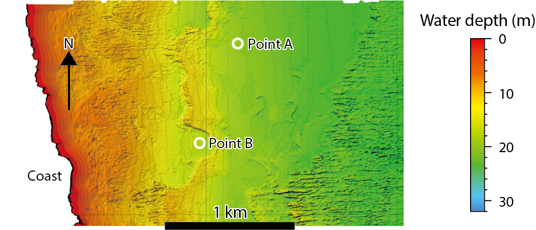 Fig.1-32  Bathymetric map and sample locations