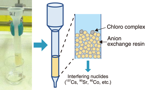 Fig.1-19  Separation of interfering nuclides using an anion exchange resin