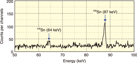 Fig.1-21  <sup>126</sup>Sn measurement spectrum using Ge-LEPS