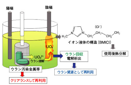 図14-29　イオン液体を媒体としたウラン回収技術の概要