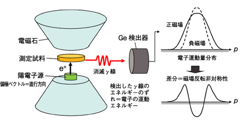 図6-5　高スピン偏極陽電子消滅スペクトルの測定原理