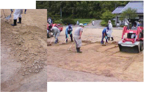 図1-22　福島県伊達市霊山町小国での土壌の除染試験