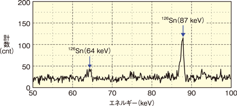 図１-２１　Ge-LEPを使用した<sup>126</sup>Sn測定スペクトル