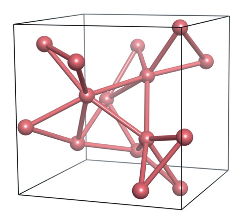 図5-7 空間反転対称性がないMn<sub>3</sub>RhSi格子中の磁性原子Mnの配列